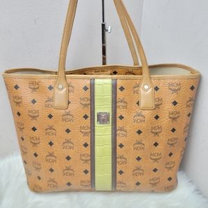 100% Authentic MCM congnac shopper tote